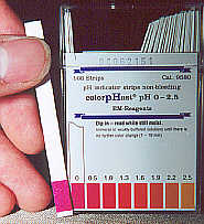 pH test on H3O concentrate