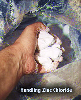 Handling zinc chloride